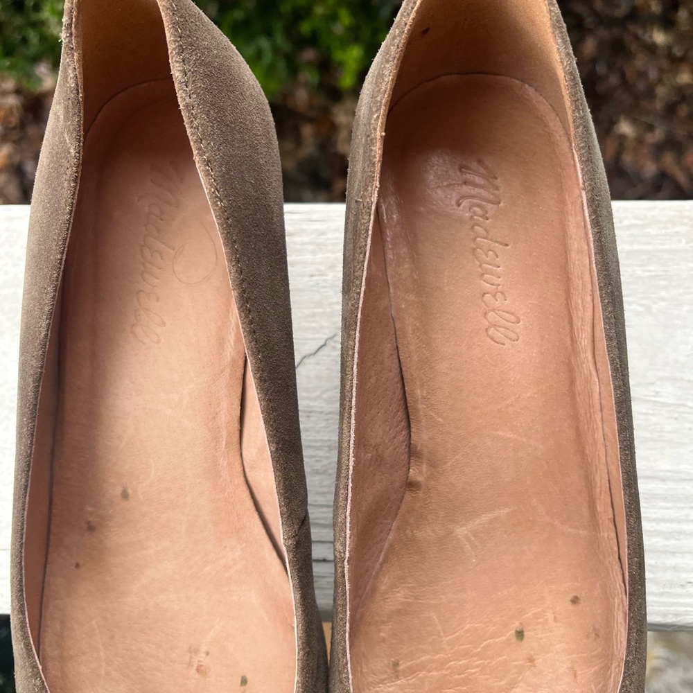 Madewell Low Heel Ella Pumps Shoes Mink Suede Size 7 - Picture 8 of 8